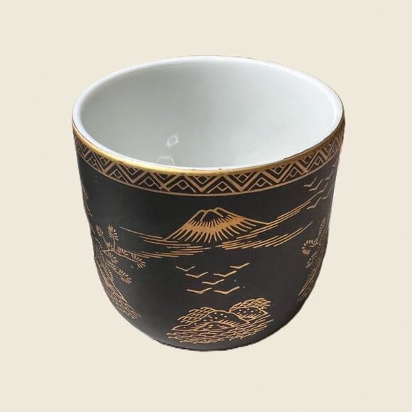 Vintage Kutani Black & Gold Yunomi Tea Cups (Set of 5) - Picture 3 of 8